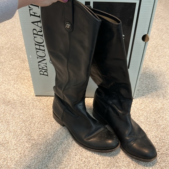 Frye Women’s Melissa Button Black Leather Boots - Picture 2 of 9